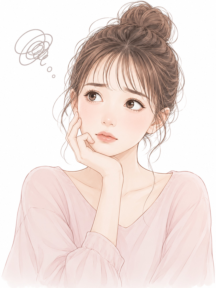 目元の悩みを考える女性