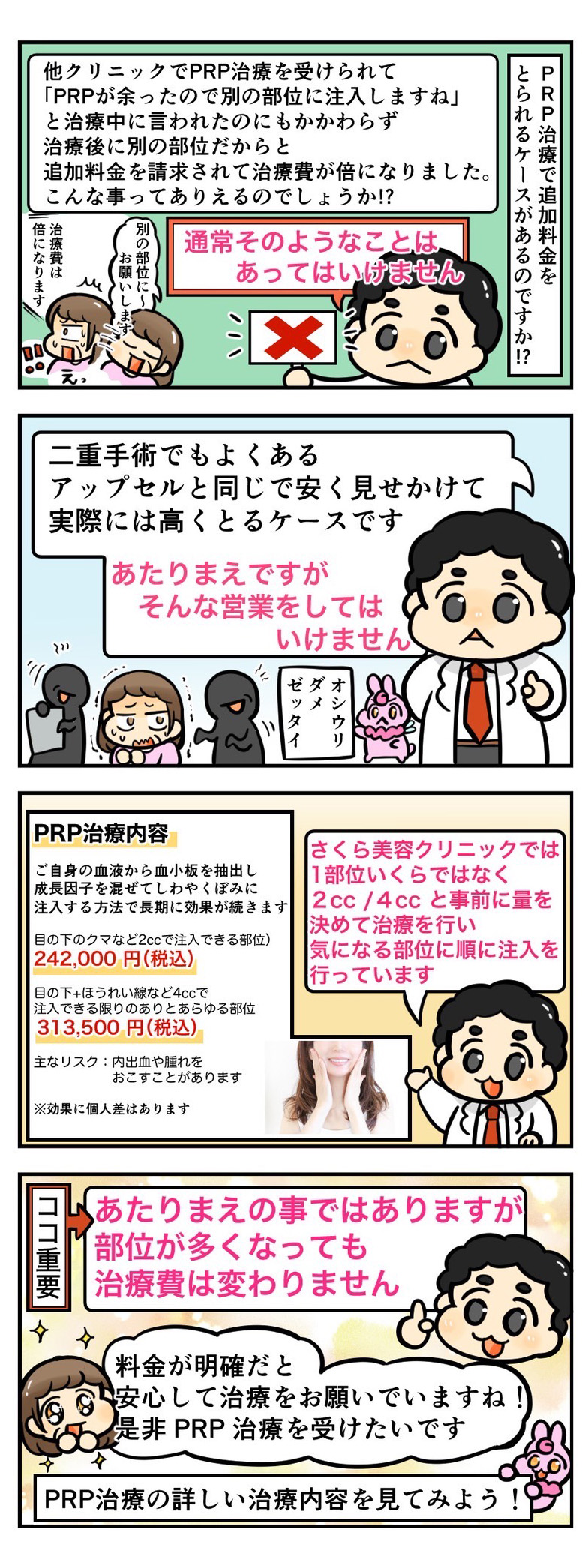 PRP治療で追加料金！？そんな事はしてはいけません