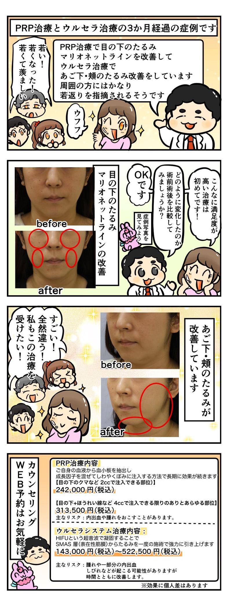 美容治療を受けて、皆に若返ったと言われます
