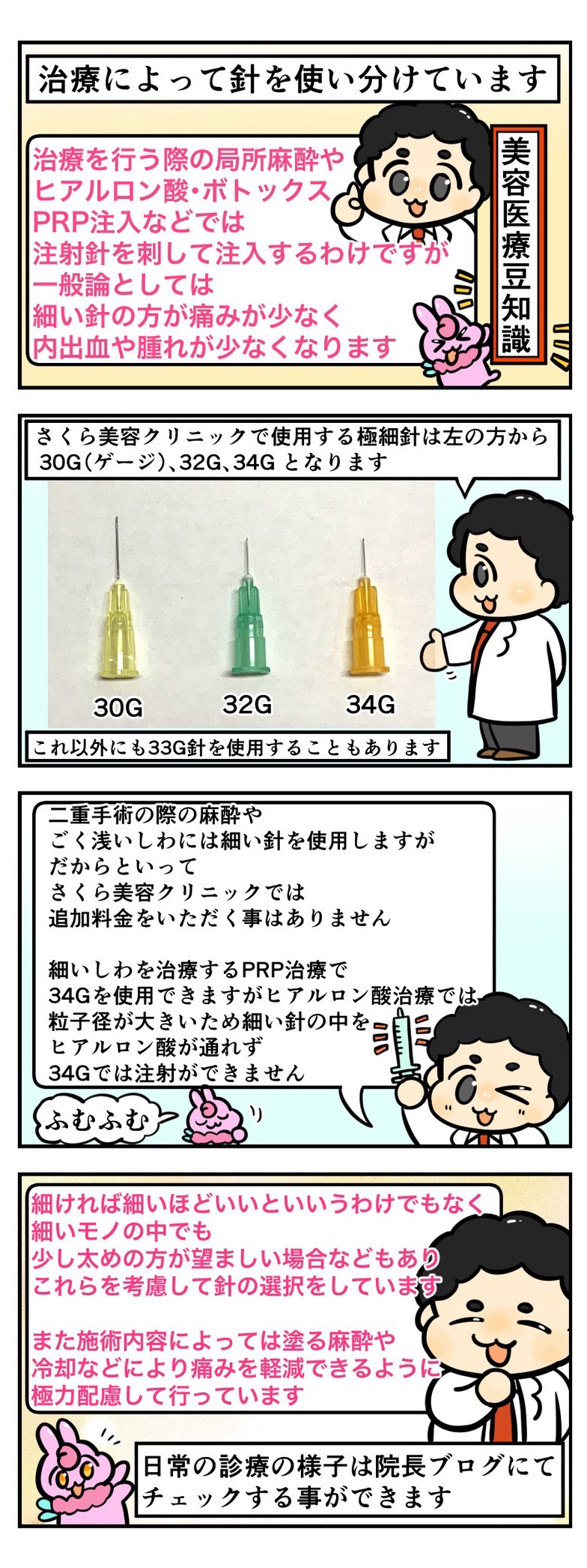 治療に使用する麻酔針について
