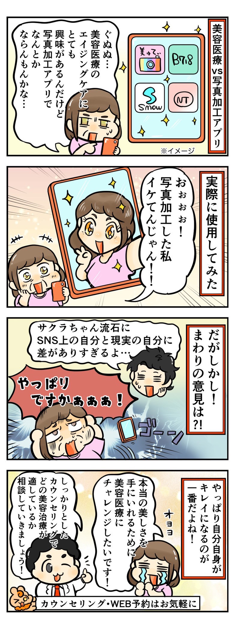 美容医療VS写真加工アプリ？