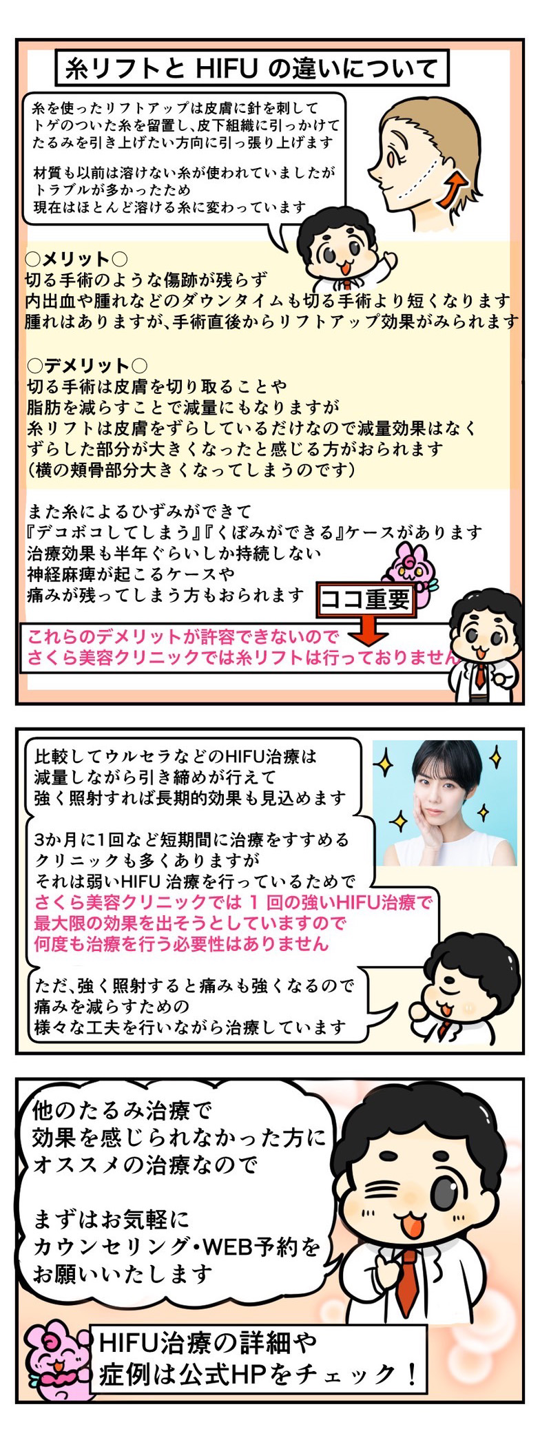 糸リフトとHIFUの違いについて