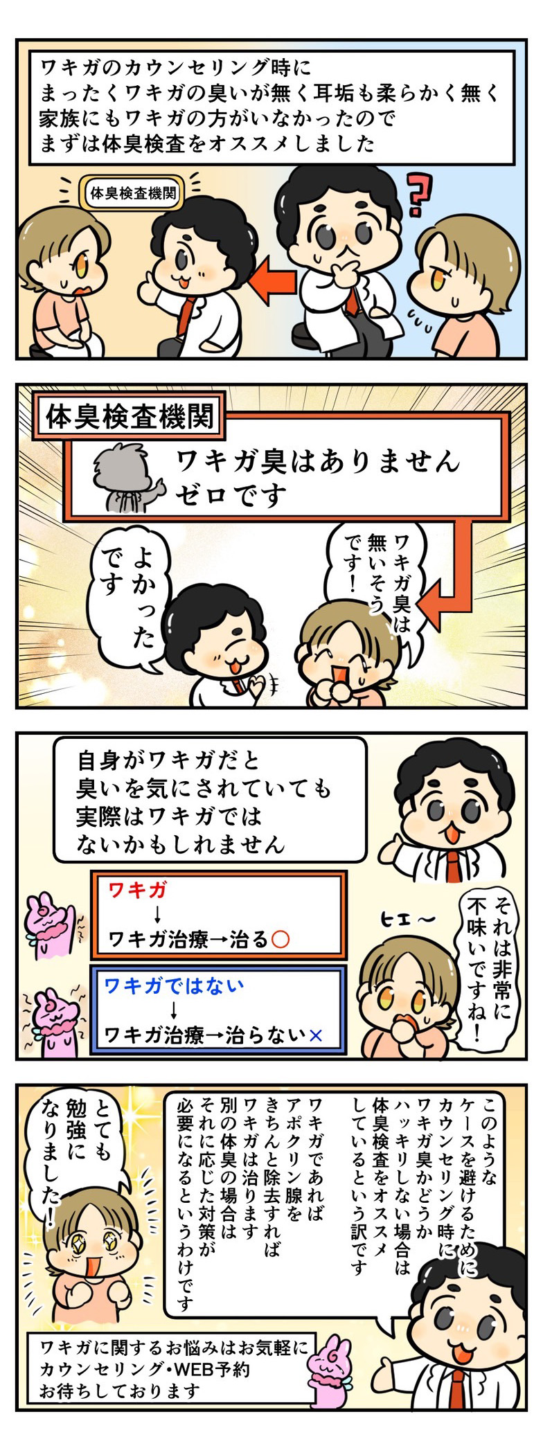 体臭検査をすすめてワキガ臭は無いと判明したケース
